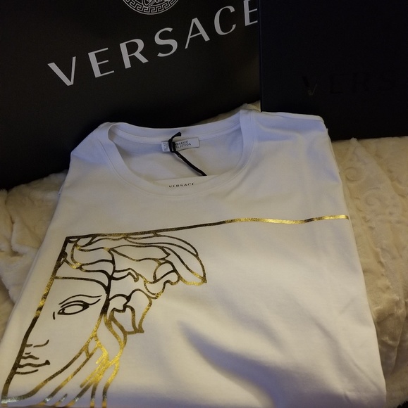 versace t shirt mens white